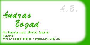 andras bogad business card